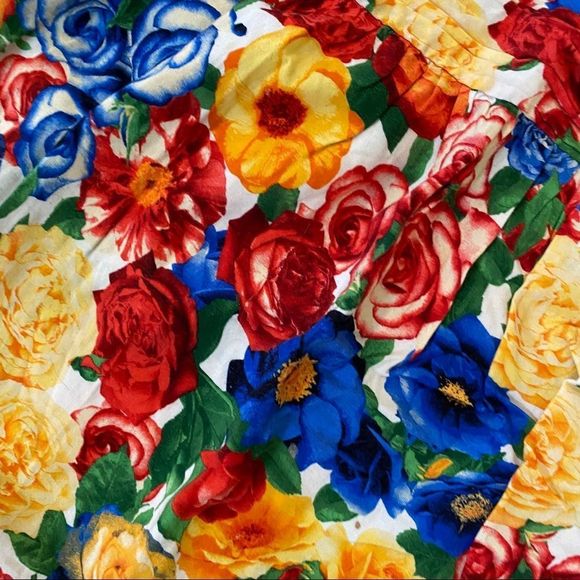 Vintage Y2K Smocked Strapless Rainbow Floral Top - Picture 2 of 8